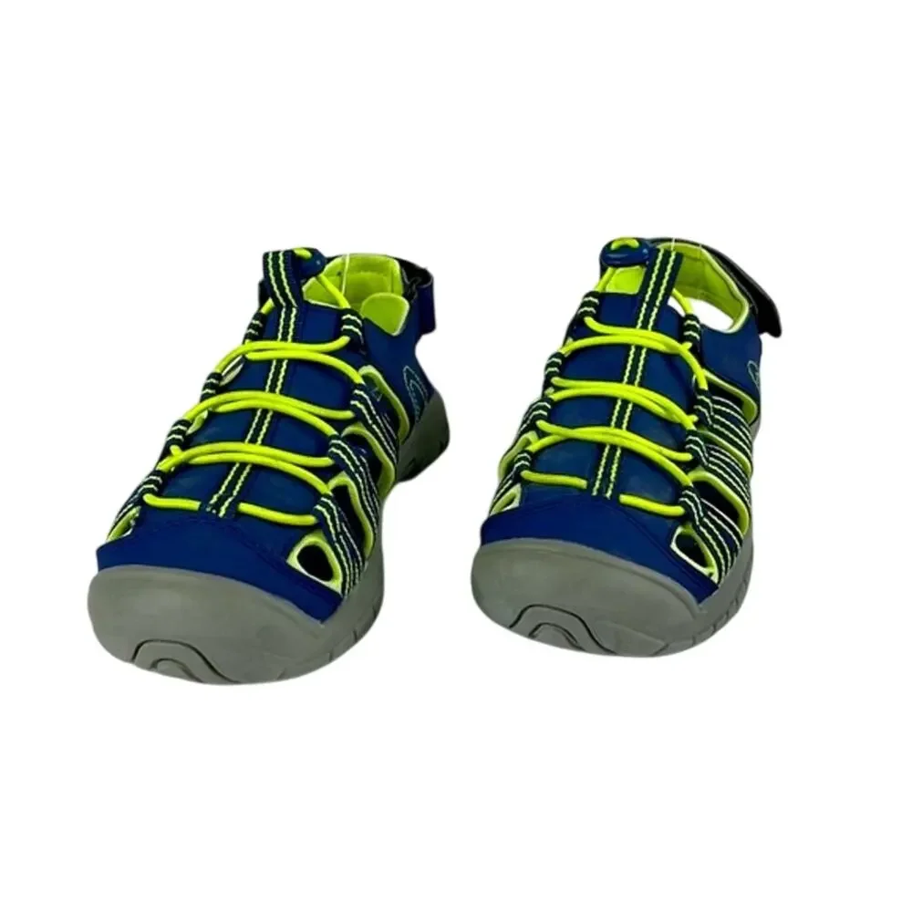 DSG Youth Caged Sandal 12 Youth Navy Blue /Yellow Adjustable Ankle Strap & Top